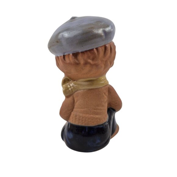 Vintage Figurine Stoneware Boy Dog Cap Hand Painted Collectible Decor - Picture 4 of 10
